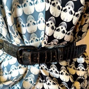 VINTAGE BLACK CROC Leather Belt